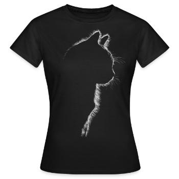 Katzenliebe - Frauen T-Shirt - Schwarz - Vorne - AI Model Female 172 dark (172cm)