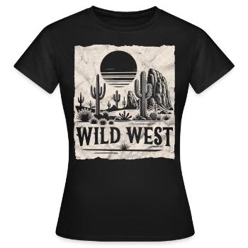 Wilder Westen - Frauen T-Shirt - Schwarz - Vorne - AI Model Female 172 dark (172cm)