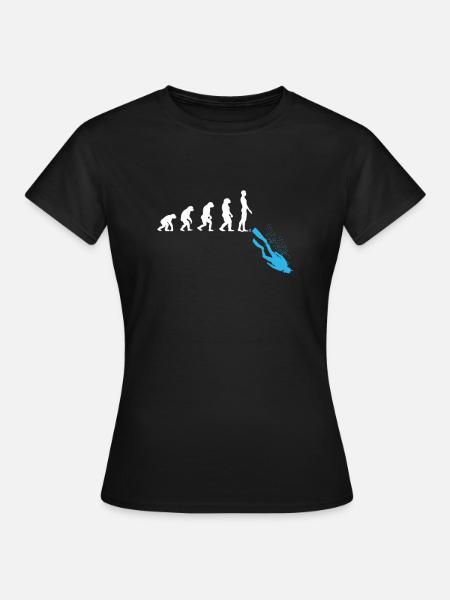 Human Evolution Funny Scuba Diving Diver Graphic - Vrouwen T-shirt - zwart