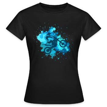 Motocross Splatter Dirt Bike Riders Racing - T-shirt Femme - noir - Devant - AI Model Female 172 dark (172cm)