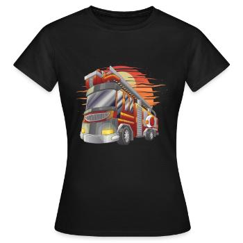 Firetruck Firefighting Fireman Firefighter Fire - Women's T-Shirt - black - Front - AI Model Female 172 dark (172cm)