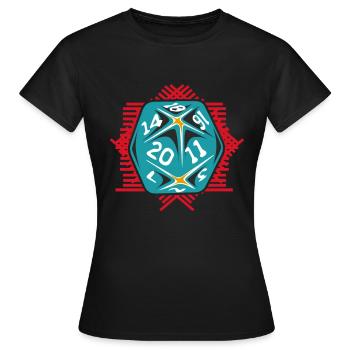 20 Sided Dice Dicing Gambling Dices Small Cube - Women's T-Shirt - black - Front - AI Model Female 172 dark (172cm)