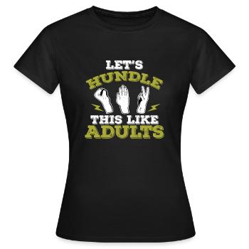 Jeu de mains Rock Paper Scissor Psychology Hilarious - T-shirt Femme - noir - Devant - AI Model Female 172 dark (172cm)