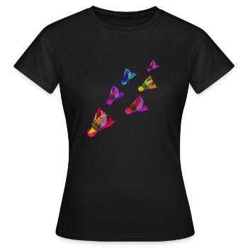 Volants Sports Badminton Colorés Servent - T-shirt Femme - noir - Devant - AI Model Female 172 dark (172cm)
