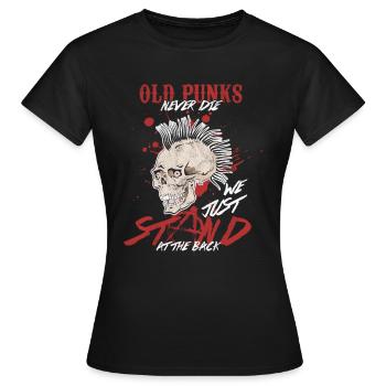 Old Punk Never Die Funny Metalcore Rock Music - T-shirt Femme - noir - Devant - AI Model Female 172 dark (172cm)