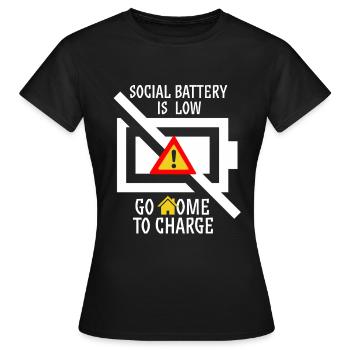 Funny Anti Social Introvert Introversion Social - Women's T-Shirt - black - Front - AI Model Female 172 dark (172cm)