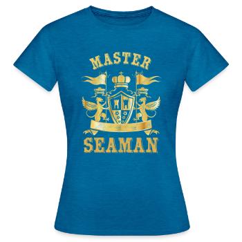 Master Seaman Naval Navy Merchant Ship - Women's T-Shirt - antique blue sapphire heather - Front - AI Model Female 172 dark (172cm)