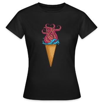 Glace Nautique Eté Amoureux Du Poulpe Kraken - T-shirt Femme - noir - Devant - AI Model Female 172 dark (172cm)