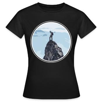 Alpinisme cadeau alpiniste sommet d'escalade - T-shirt Femme - noir - Devant - AI Model Female 172 dark (172cm)