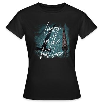 Schwimmen schwimmer Geschenk - Frauen T-Shirt - Schwarz - Vorne - AI Model Female 172 dark (172cm)