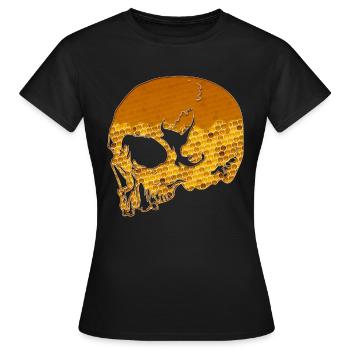 Chemise cadeau ruche en nid d'abeille avec abeille - T-shirt Femme - noir - Devant - AI Model Female 172 dark (172cm)