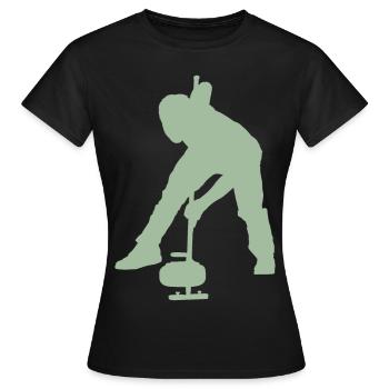 Curling Wintersport - Frauen T-Shirt - Schwarz - Vorne - AI Model Female 172 dark (172cm)
