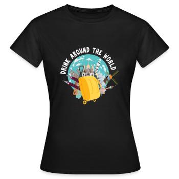 Travelers Traveling Adventure Vacation Traveling - Women's T-Shirt - black - Front - AI Model Female 172 dark (172cm)