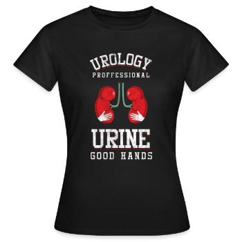 Urologe Urin Gute Hände Urologie Wortspiele Urologie - Frauen T-Shirt - Schwarz - Vorne - AI Model Female 172 dark (172cm)