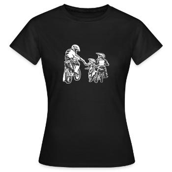Vati-Vati-Motorrad-Vatertags-Motocross-Geschenk - Frauen T-Shirt - Schwarz - Vorne - AI Model Female 172 dark (172cm)