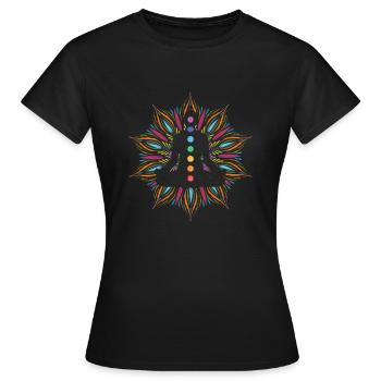 Meditation Spirituality Yoga Spiritual Energy - Women's T-Shirt - black - Front - AI Model Female 172 dark (172cm)
