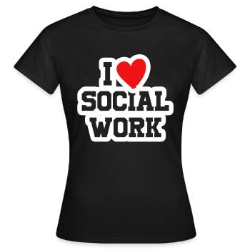 J'adore le travail libéral du travailleur social - T-shirt Femme - noir - Devant - AI Model Female 172 dark (172cm)