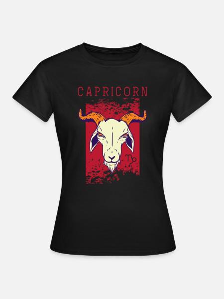 Steinbock-Geburts-Zeichen-Astrologie-Horoskop - Frauen T-Shirt - Schwarz