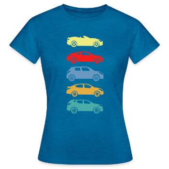 Cars Collection Auto Automobile Lover Gift - Women's T-Shirt - antique blue sapphire heather - Front - AI Model Female 172 dark (172cm)