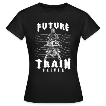 Future Train Driver Locomotive Train Driver Gift - Women's T-Shirt - black - Front - AI Model Female 172 dark (172cm)