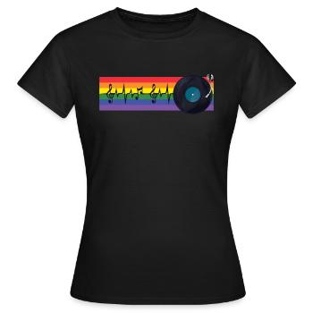 Regenbogen LGBT Queer DJ Homosexuell Bi Lesben Homosexuell - Frauen T-Shirt - Schwarz - Vorne - AI Model Female 172 dark (172cm)