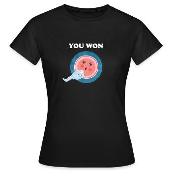 Sie haben die Evolution der menschlichen Embryologie gewonnen - Frauen T-Shirt - Schwarz - Vorne - AI Model Female 172 dark (172cm)