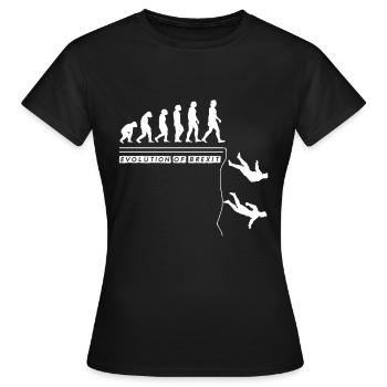 Evolution Of Brexit British UK Europe Exit Gift - Women's T-Shirt - black - Front - AI Model Female 172 dark (172cm)