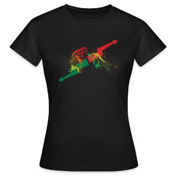 Bear Bull Investor Trader Entrepreneur Capitalist - Women's T-Shirt - black - Front - AI Model Female 172 dark (172cm)