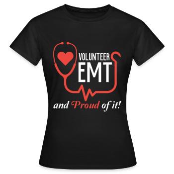 Volunteer EMT EMS Paramedic Caduceus Doctor - Women's T-Shirt - black - Front - AI Model Female 172 dark (172cm)