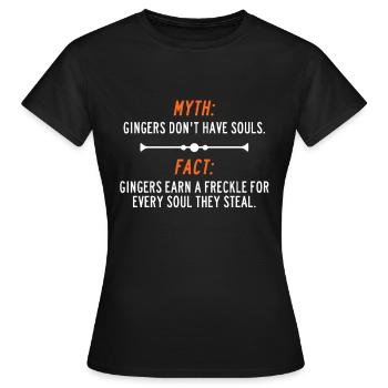 Gingers Redheads Red Hair Redhead Ginger Gift - Women's T-Shirt - black - Front - AI Model Female 172 dark (172cm)