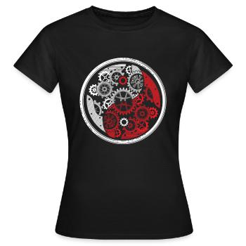 Tournevis ingénieur mécanicien Yin Yang Harmony - T-shirt Femme - noir - Devant - AI Model Female 172 dark (172cm)