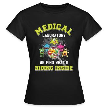 Laboratoire médical de laboratoire de tube à essai de médecine - T-shirt Femme - noir - Devant - AI Model Female 172 dark (172cm)