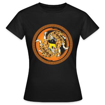 Tigre Yin Yang Harmony Méditation Chine Yoga Cadeau - T-shirt Femme - noir - Devant - AI Model Female 172 dark (172cm)