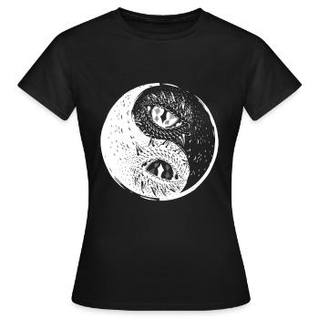 Dragon Eye Yin Yang Chine Harmony Taoism Zen Gift - T-shirt Femme - noir - Devant - AI Model Female 172 dark (172cm)
