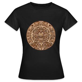 Calendrier Maya Culture Inca Aztec Civilisation - T-shirt Femme - noir - Devant - AI Model Female 172 dark (172cm)