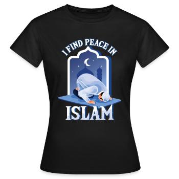 La paix dans l'Islam musulman Allah prière mosquée Namaz - T-shirt Femme - noir - Devant - AI Model Female 172 dark (172cm)
