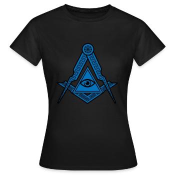 Illuminati Symbol Dreieck Verschwörung Freimaurer Geschenk - Frauen T-Shirt - Schwarz - Vorne - AI Model Female 172 dark (172cm)