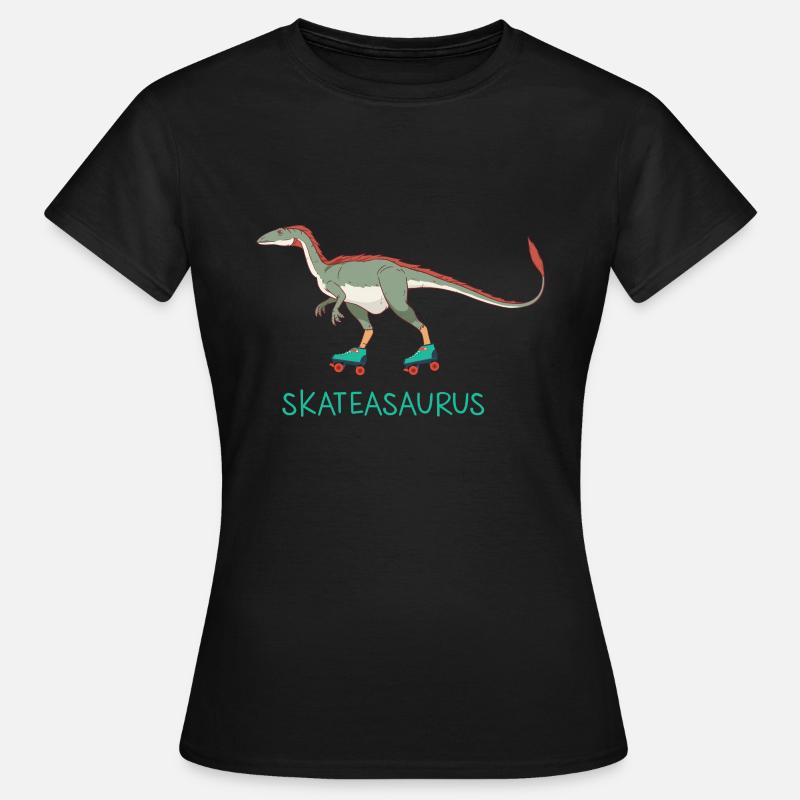 Skateasaurus Dino Inline Skating Rollerblading - Women's T-Shirt - black