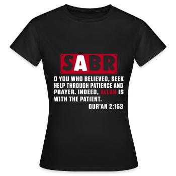 Sabr Islam Muslim Allah Moschee Koran Religion Geschenk - Frauen T-Shirt - Schwarz - Vorne - AI Model Female 172 dark (172cm)