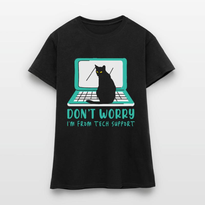 Cat Tech Support Computer Kitten Helpdesk IT Gift Women's T-Shirt