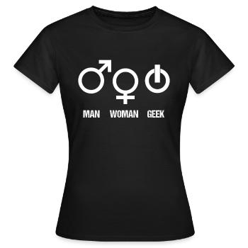 Geek Man Woman Nerd Computer Video Player Gift - Women's T-Shirt - black - Front - AI Model Female 172 dark (172cm)