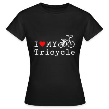 Ich liebe mein Dreirad Triker Trike Dreirad Geschenk - Frauen T-Shirt - Schwarz - Vorne - AI Model Female 172 dark (172cm)