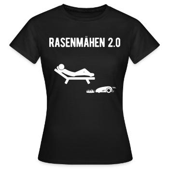 Mähroboter Rasenroboter automatischer Rasenmäher - Frauen T-Shirt - Schwarz - Vorne - AI Model Female 172 dark (172cm)