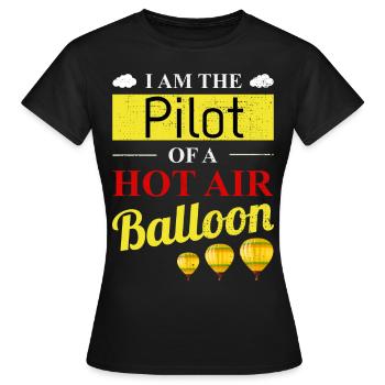 Montgolfière Montgolfière Pilote de montgolfière - T-shirt Femme - noir - Devant - AI Model Female 172 dark (172cm)