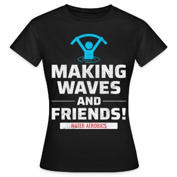 Aquagym Fitness aquatique Aqua Exercice - T-shirt Femme - noir - Devant - AI Model Female 172 dark (172cm)