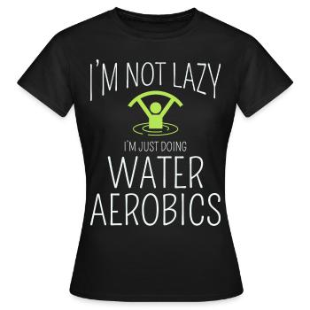 Aquagym Fitness aquatique Aqua Exercice - T-shirt Femme - noir - Devant - AI Model Female 172 dark (172cm)