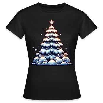 Christmas Tree Snow Poinsettia Christmas - Women's T-Shirt - black - Front - AI Model Female 172 dark (172cm)