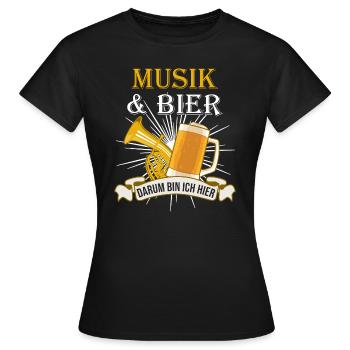 Musik Bier Blasmusik Musiker Biertrinker - Frauen T-Shirt - Schwarz - Vorne - AI Model Female 172 dark (172cm)