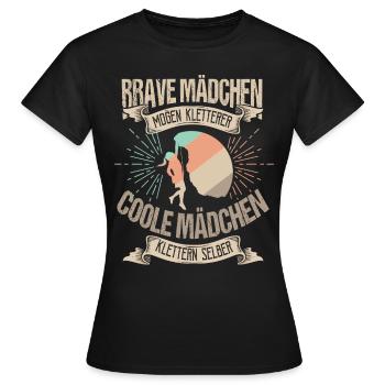 Kletter Lustig Wander Berge Karabiner Geschenk - Frauen T-Shirt - Schwarz - Vorne - AI Model Female 172 dark (172cm)