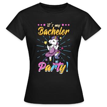 Bachelorette party groom bride bachelor - Women's T-Shirt - black - Front - AI Model Female 172 dark (172cm)